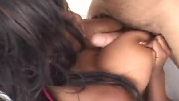 Sexy ebony hoe with huge boobies takes