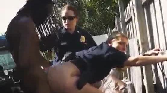 Two busty white female cops getting hammered by black suspect