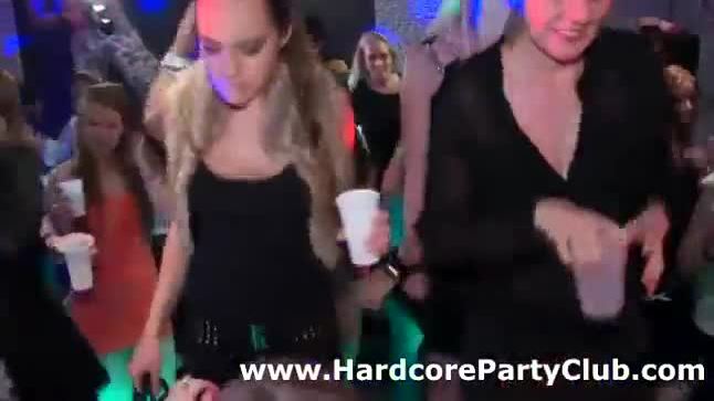 Party amateur babes fuck strippers in public